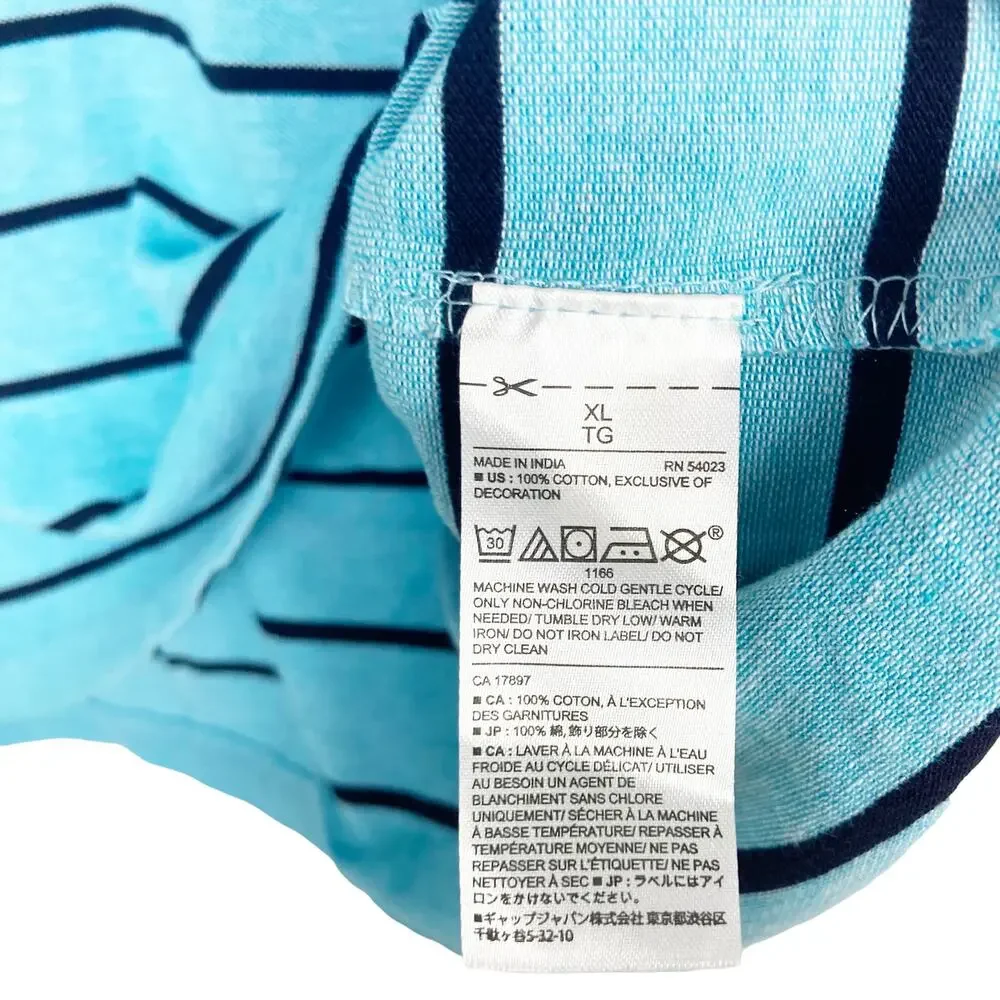 Banana Republic Blue Striped Short Sleeve Polo Sz XL